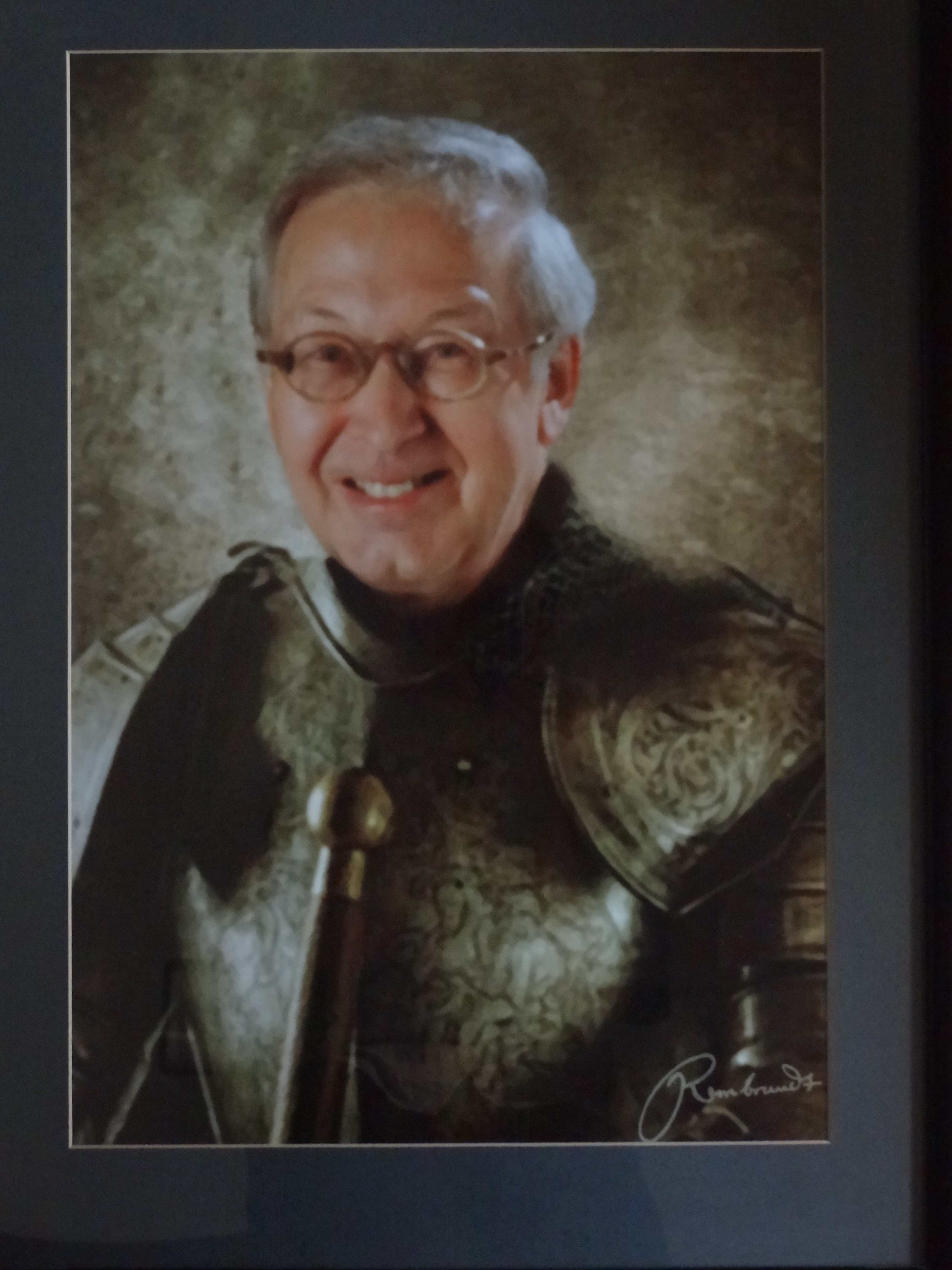 A portrait of Colin in armour and signed by Rembrandt. Created by: Mr. Steve Penney